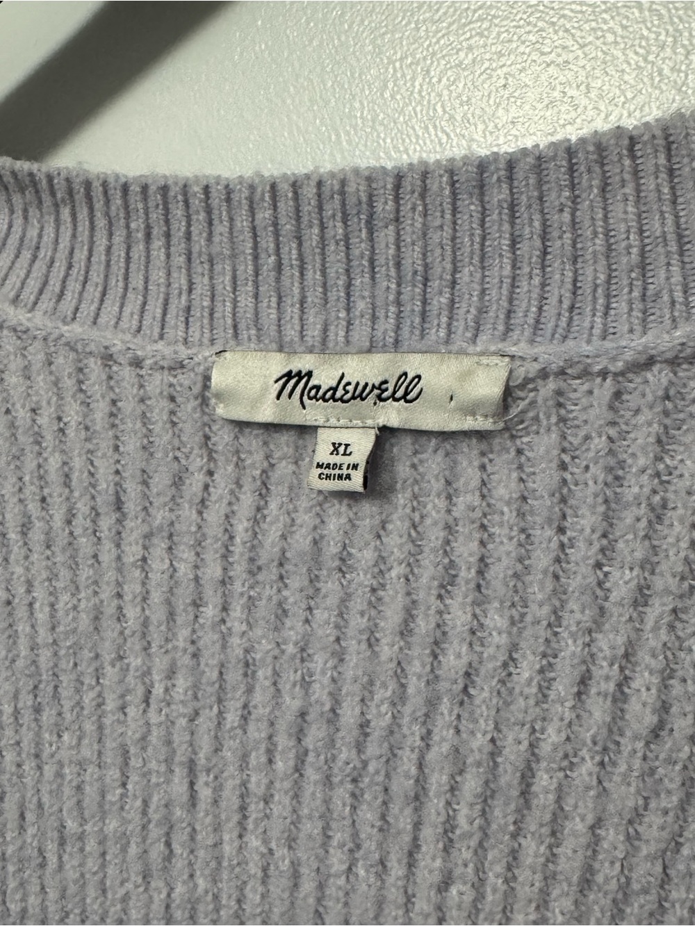 MADEWELL Women's Coziest Yarn Square Neck Pullover Knit Sweater - Lt. Purple, XL - Picture 8 of 10